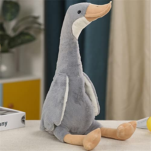 Sarah Duke Plüsch Kuscheltier Gans, Tierische Große weiße Gans Plüschtier, Weich Süßes Gans Kuscheltier Spielzeug Tier für Erwachsene und Kinder Geschenke (Grau,50cm)