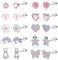 JeweBella 10Paires Petites Boucles d'Oreilles Hypoallergéniques pour Femmes Filles Acier Chirurgical 316L Mignon Boucles d'Oreilles Fleur Papillon CZ Multicolore Vis Dos Boucles d'Oreilles Ensemble