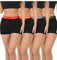 wirarpa Damen Panties Boxershorts Radlerhose Damen Kurze Baumwolle Hosen unter Kleid 3 Schrittlänge Schwarz 4er Pack Größe L