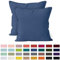 Encasa Conjuntos de Almohadas de algodón de algodón de 2 I 20x20 in (50x50 cm) - Azul Cobalto I No Insertar I Plain Square Cubas de Almohadas I Lavable | Solamente para Uso en Interiores