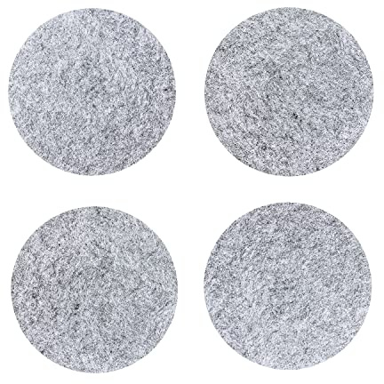 Oblique Unique® Filzuntersetzer rund groß 4er Pack Ø 20cm Glasuntersetzer Getränke Untersetzer für Gläser Tassen – Farbe wählbar (Weißgrau)