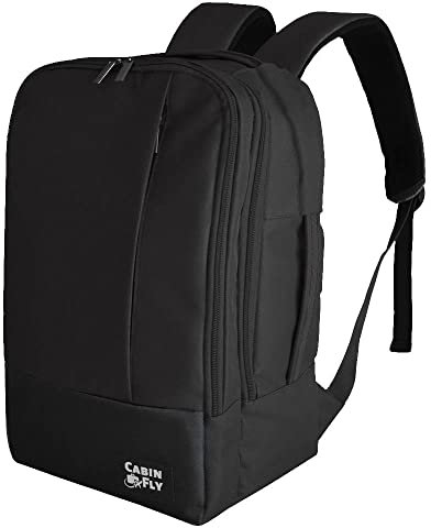 CabinFly Bellanca 40x20x25 cm Ryanair Sac à Dos Bagage à Main 40x25x20 cm Sac Sous La Selle (Noir)