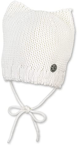 Sterntaler Baby - Mädchen Strickmütze Baby Strickmütze Katzenohr, beige, 45