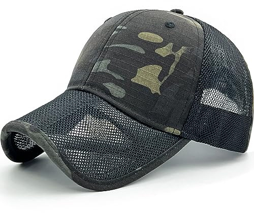 Loneshark Mens Camo Mesh Baseball Hat American Flag USA Eagle Tactical Operator Patriotic Caps US Army Military OCP Ball Hats