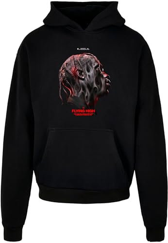 Mister Tee Herren Kapuzenpullover Flying High Heavy Oversize Hoody Black 4XL