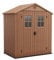 Keter Casetta da Giardino Darwin 6x4, Finitura Effetto Legno, Colore Marrone, 2,2 m², 190x122x221H cm