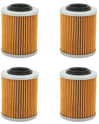 Akozon Motorölfilter, 4 Stück Ölfilter 420256188 KN152 HF152 Ölfilter für Outlander 330 400 450 500 570 650 800 850 1000