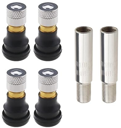 eMagTech 4PCS Scooter Tubeless Valves & 2PCS Valve Stem Extenders Compatible with Ninebot MAX G30 Compatible with Xiaomi M365 and M365 Pro Scooter