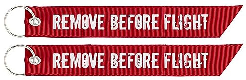 REMOVE BEFORE FLIGHT Schlüsselanhänger Reißverschlussanhänger 2 Stück