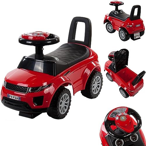 sun baby Rutschauto ab 1 Jahr, Bobbycar, Knderauto ab 12 Monaten, Auto, Lauflernhilfe mit Hupe und Motorengeräuschen (Rot)