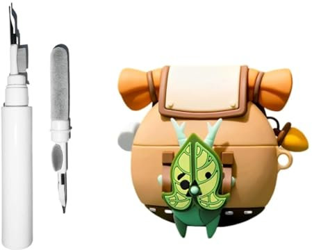 [3 in 1] Silikon Korok Hülle Kompatibel mit Airpods Pro/Pro 2. Generation mit Schlüsselanhänger, Cute Yahaha Anime Stoßfeste Schutzhülle mit Reinigungsset