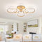 KeLuKes 80cm Moderne Led Deckenlampe Schlafzimmer, 6-Ring-Deckenlampen-Design, 60W Dimmbar Deckenleuchte mit Fernbedienung, 3000K-6000K, Gold Küchendeckenlampe