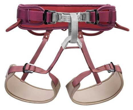 ERRORPETZL CORAX Bequemes und voll verstellbares Geschirr für Fitnessstudio und Outdoor-Klettern, doppelte Schnalle an der Taille, 1, Dunkelrot