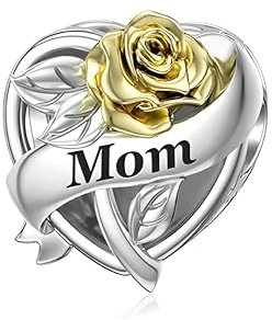 G 202 Charm goldene Rose Mama, 925er Sterlingsilber, Kompatibel mit Pandora Armband
