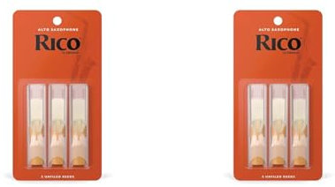 Rico by D'Addario Saxophon Blätter | Hochpräzise gefertigt | Alt Saxophon Blätter 3 Stärke | 3er-Packung | Warmer voller Ton | Angenehmes Spielgefühl (Packung mit 2)