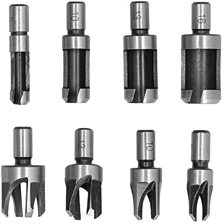 Kork-Bohrer-Set aus Hartstahl, Langlebig, CNC-verarbeitet, mit Mehreren Spezifikationen für die Holzbearbeitung Zum Bohren Fester Zapfen, Tischbohrmaschinen, Handbohrmaschinen,