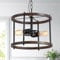 Ganeed Bauernhaus Lampe Käfig Pendelleuchte Rustikaler Stil Hängende Pendelleuchte Fassung hoch einstellbar für Scheune Foyer Flur Treppenhaus E27 Bronze 2 Lichter