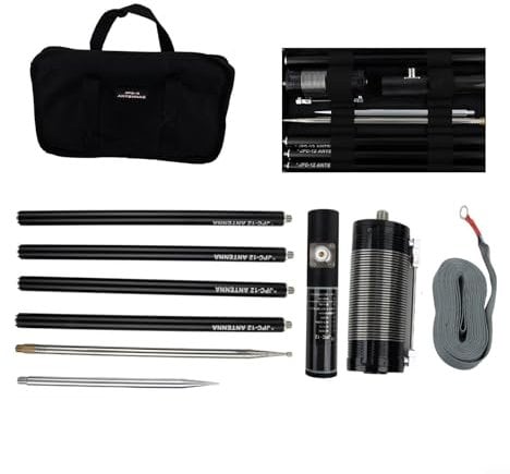HEBEOT 8-Band HF Portable Right Wave for GP Antenna QRP HF Telescopic Antenna Adjustable Frequency Multi-band For Amateur Radio 100W Power, Longitudinal Wave 40M Swr <1.3 Band 36 * 22 * 4cm
