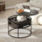 HOJINLINERO Round Coffee Table,Lift Top Coffee Tables for Living Room,Wooden Coffee Table with Hidden Storage & Lift Up Top,Modern Sofa Tea End Center Tables Living Room Furniture,Black