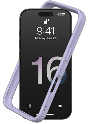 RhinoShield Bumper Case kompatibel mit [iPhone 16 Pro] | CrashGuard - Stoßdämpfende Schutzhülle im schlanken Design - 3.5 Meter Fallschutz - Lavendel