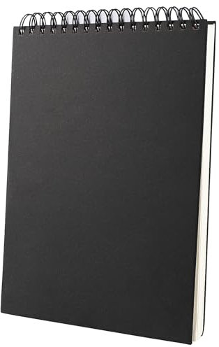 Album da Disegno A4 Sketchbook, 160 gsm A4 Quaderno da Disegno Spiralato, 120 Pagine/ 60 Fogli Album da Disegno Professionale per Matita Penna Acquerello (Copertina Nero)