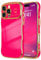 LCHULLE for iPhone 16 Pro Max Case for Women Girls,Cute Curly Wave Frame Shape Love Heart Pattern Phone Case,Raised Camera Protection Plating Shockproof Cover for iPhone 16 Pro Max 6.9,Hot Pink