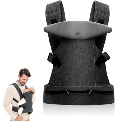 Babytrage für Neugeborene Ergonomische Baby Carrier, Baby Tragetuch Säuglingstragetuch, Vorne nach hinten tragen Babyhalter Trage für Kleinkinder 1-36 Monate (3-16kg) Dunkelblau (schwarz)
