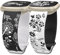 Wearlizer 2 Packs Floral Gravierte Armbänder Kompatibel mit Fitbit Versa 4/Versa 3 /Sense 2/Sense Damen, Zweifarbig Blume Silikon Sportarmband, Schwarz/Weiß &Weiß/Schwarz