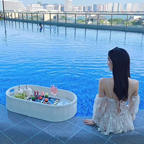 OLSKFUH Vassoio Galleggiante per Piscina Vassoio Galleggiante, galleggianti per Piscina per Adulti, Vassoio Galleggiante per Piscine Che Serve Bevande, Brunch, Cibo sull'acqua, Vari Stili Disponibili