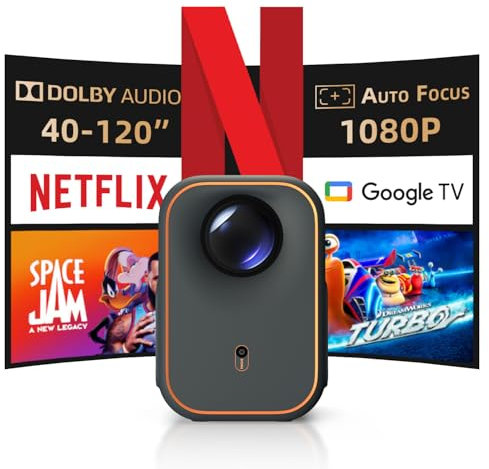 [Certificato Netflix] Xming Episode One, Proiettore con WiFi e Bluetooth, Licenza Netflix e Google TV, Proiettore Smart 1080P, Dolby Audio, Portatile, Cinema per Casa e Camera da Letto
