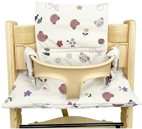 WANDGU Sitzkissen für Stokke Tripp Trapp Hochstuhl: Weich und Bequem Hochstuhlauflage, Laminierte Beschichtung, Hochstuhl Sitzkissen Set passend für Stokke Tripp Trapp (Kleiner Bär)