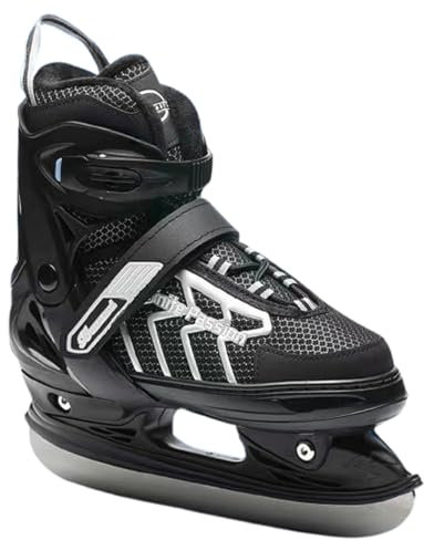 LuminescentDream Eisschnelllaufschuhe für Mädchen und Jungen-Jugend Eishockey Schlittschuhe-Eislaufschuhe mit Schnellschnürsystem & Push-Lock-Schnalle für Sicheren Halt-In 4 Größen verstellbar