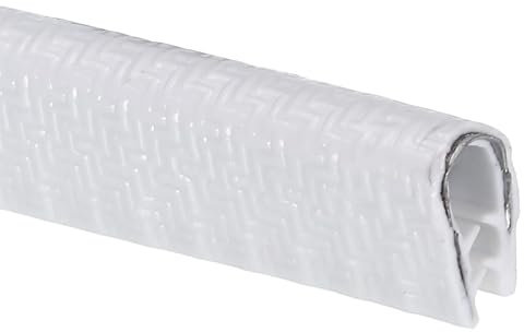 TOP-VIGOR White Rubber Edge Trim 14.76Ft/4.5Meter, U Shape Door Protector Strip with Steel Clips Fits 3/64-3/32 Edges for Door Panel, Metal, Car, Furniture Edging Strip