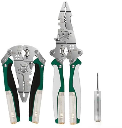 Multi-Function Foldable Wire Strippers with Electricity Measurement Function,16 in 1 Wire Stripping Pliers for Cutting and Pulling Wires Cable Scissors for Scraping Pressing Wires with Voltage Test