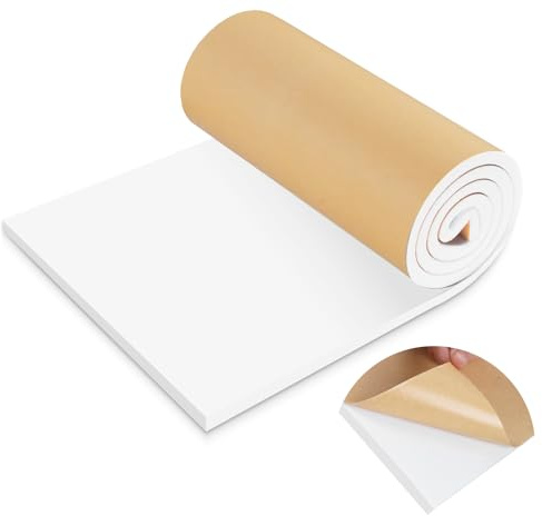 LSGCQ Rollo de espuma adhesiva multifuncional placa de espuma de neopreno para juntas alfombrilla antivibraciones (300mm×12mm×1,5m, Blanco)