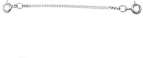 ANTOMUS® 2.5 INCH QUALITY CLIP ON SAFETY CHAIN SOLID SILVER (925) 1.5mm WIDE 5mm BOLTRINGS