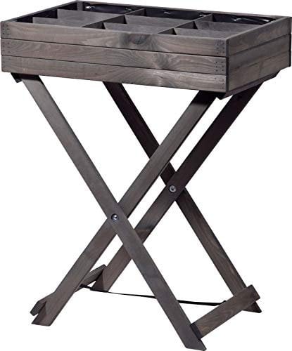 dobar® 58500e klappbarer Kräutertisch | Hochbeet aus Massivholz | Kompaktes Salatbeet auf Holzfüßen | Kräuterbeet für Garten/Terrasse/Balkon | 58 x 38 x 75 | Anthrazit