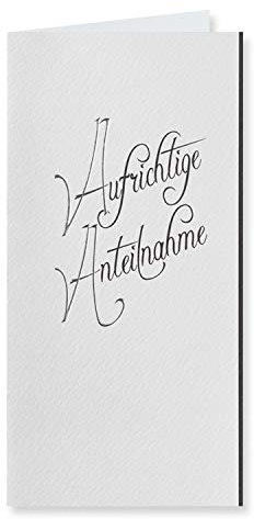 15 Trauerkarte mit Text -Aufrichtige Anteilnahme - in Silberfolie mit Trauerrand - DIN Lang 10,6 x 21 cm - passende Umschläge - Gustav Neuser