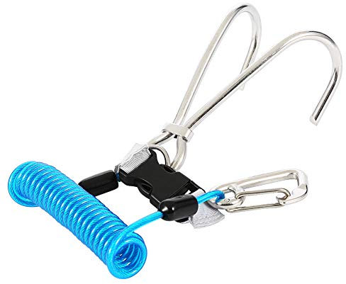 Tauchen Riffhaken, Riffhaken Tauchen Edelstahl Reef Doppelhaken Scuba Drift Hook Tauchzubehör mit D Ring(Blau)