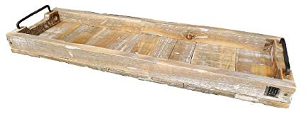 Dekotablett, Holz Tablett, Serviertablett, Griff-Tablett, Frühstückstablett, Serviertablett, rechteckige Tablett 58 x 20 x 8 cm