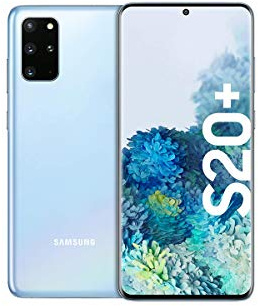 Samsung Galaxy S20 + Smartphone Portable débloqué (16,95 cm) 128 Go de Mémoire Interne, 8 Go de RAM, SIM Hybride, Android [Version Allemande] Bleu
