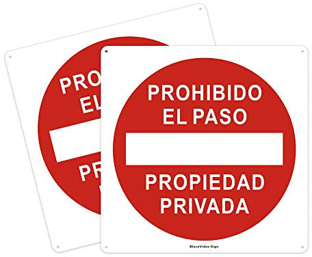 2pcs Señal de No Entrar en Propiedad Privada, Cartel de Metal 300 * 300mm