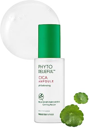 THANKYOU FARMER Phyto Relieful Cica Ampoule 50m - Vegan, Centella Asiatica zur Beruhigung, Gesichtsserum für empfindliche Haut, beruhigendes Serum für das Gesicht, Hyaluronsäure-Serum