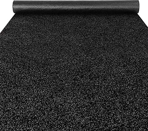 ANRO Fußmatte Schmutzfangmatte Teppich Läufer Sauberlaufmatte rutschfest Indoor Outdoor abwaschbar für Flur Eingang Poet Meterware Schwarz 300 x 100 cm (Rechteckig)
