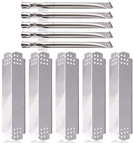 Grill-Ersatzteile für Nexgrill 5 Brenner 720-0888, 720-0888N, Nexgrill 4 Brenner 720-0830H, Members Mark 720-0882D Grill, Edelstahl-Heizplatten-Schilder und Brennerrohre Ersatz-Set.