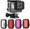 GEPULY Custodia impermeabile con filtri subacquei per fotocamere GoPro Hero 5, 6, 7, Black Hero (2018), 45 m, con filtri per close-up rosso/snorkel/magenta/5X HD