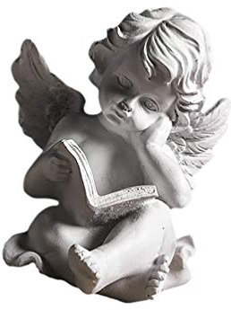 Cherubini Angelo Statua Resina Figurina: Angelo custode Giardino Statua Fata Scultura Outdoor Memory Collection per Home Office Style 1