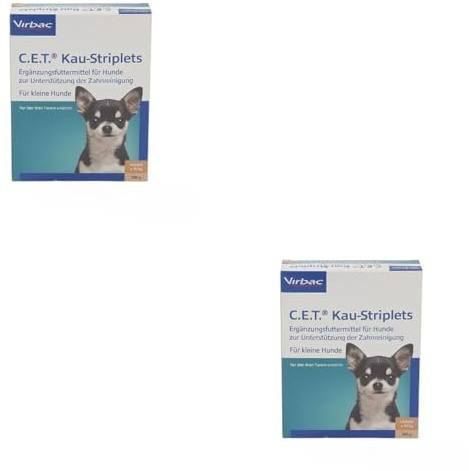 Vibrac C.E.T. Kaustriplets für kleine Hunde unter 10 kg | Doppelpack | 2 x 200 g | Ergänzungsfuttermittel zur Zahnprophylaxe | Zur Vorbeugung von Zahnbelag und Zahnstein
