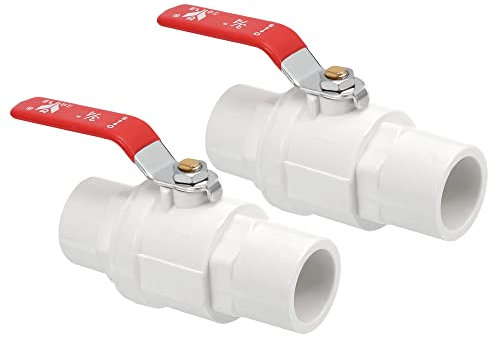 sourcing map 2 Paquet Bille Vanne - Irrigation Eau Débit Contrôle, Glissement Plastique Arrêt Vanne, Appliquer à Piscines Externe/Jardin/Piscines(25mm ID, Blanc Rouge)