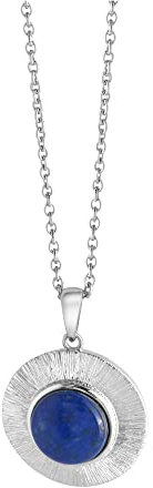 Zeeme Gemstones Damen Anhänger mit Kette 925/- Sterling Silber 42+3cm Glänzend Lapislazuli weiß 3,30ct. 500245413